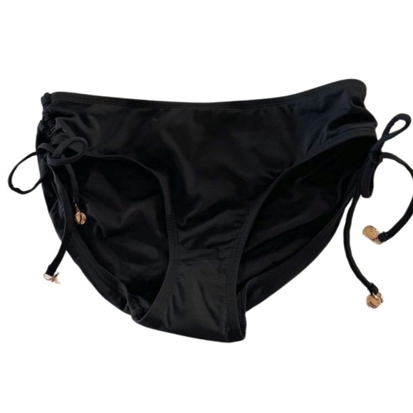 Anne Cole Alex Solid Side Tie Adjustable Bikini Swim Bottom, Black - Picture 12 of 14